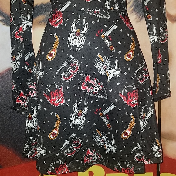 Sourpuss Friday 13th Horror Dress Devil Spider - Picture 6 of 8